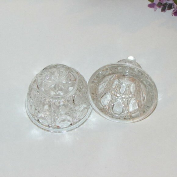 Vintage Glass Trinket Box Ring Holder Pear Shaped Jar Jewelry Keeper - Picture 4 of 4